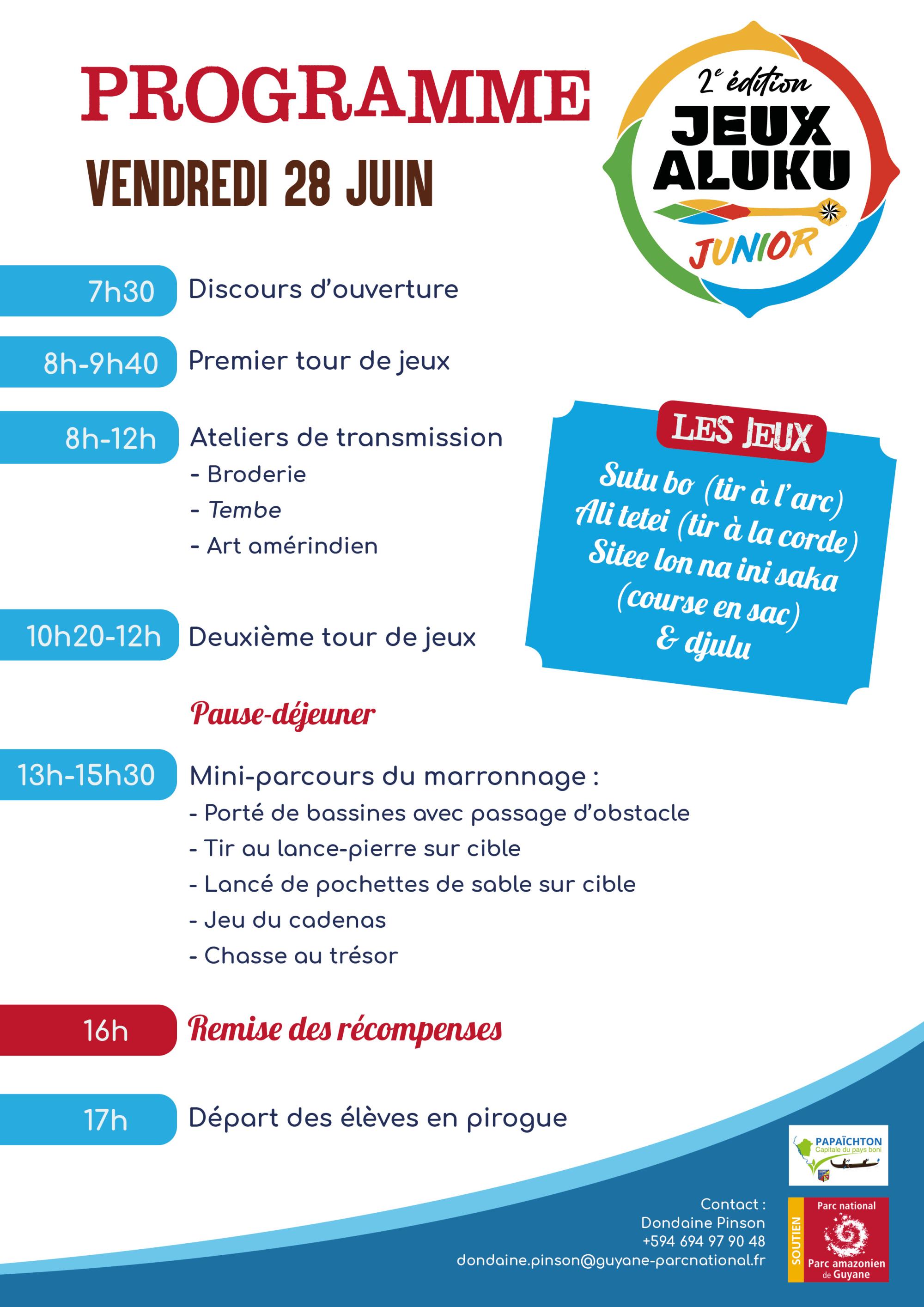 Jeux aluku junior programme 